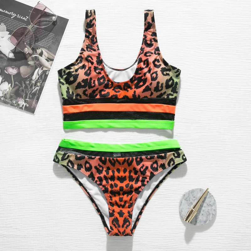 Leopard kopalke ženske Push up bikini 2020 mujer Mozaik kopalke Glej skozi kopalke ženske Poletje kopalcev biquini nova