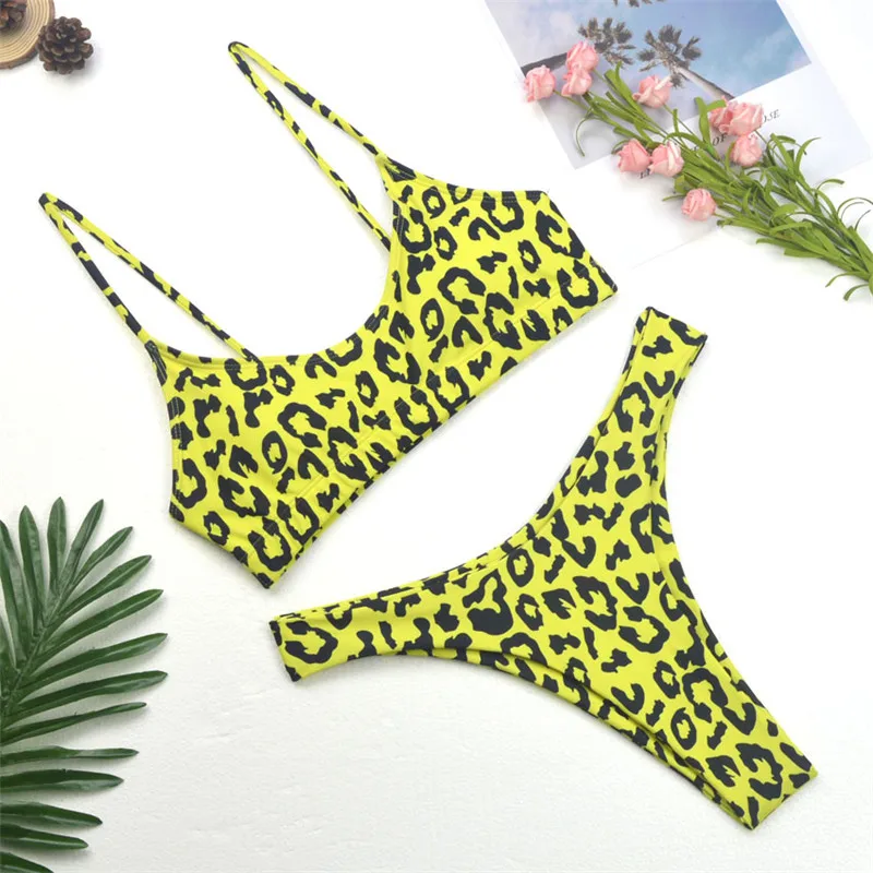 Leopard Tangice Kopalke Ženske 2020 Seksi Bikini Set Print Push up Kopalke Ženske Brazilski Bikini Komplet Biquini kopalke