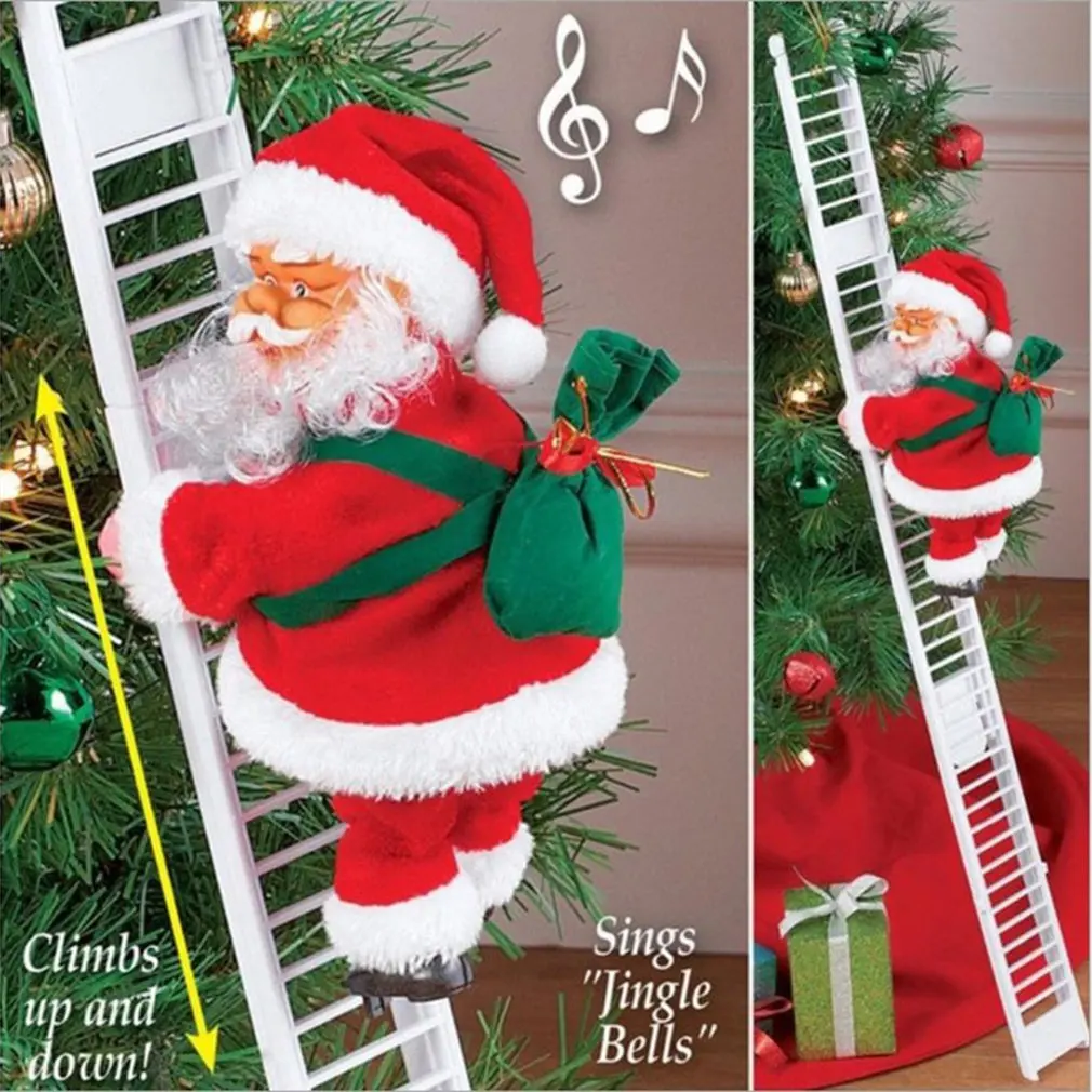 Lep Božič Santa Električni Plezalno Lestev Božiček Božič Figur Ornament, Okras, Darila, Božični Drevo Dekor