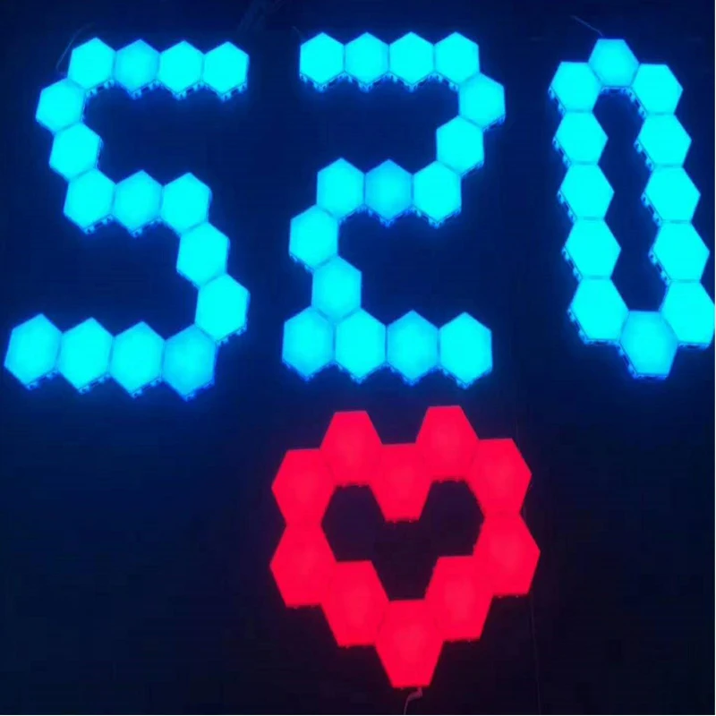 Lep Nov RGB LED Dotik Quantum Stenske Svetilke Heksagonalna Svetlobe Noč Svetlobe Magnetni Dekorativne Stenske Svetilke LED Modularna Razsvetljava