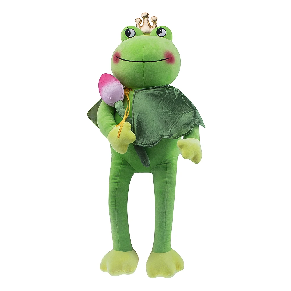 Lepa mehka plišastih igrač žaba s krono, polnjene živali, igrače, otroška darilo