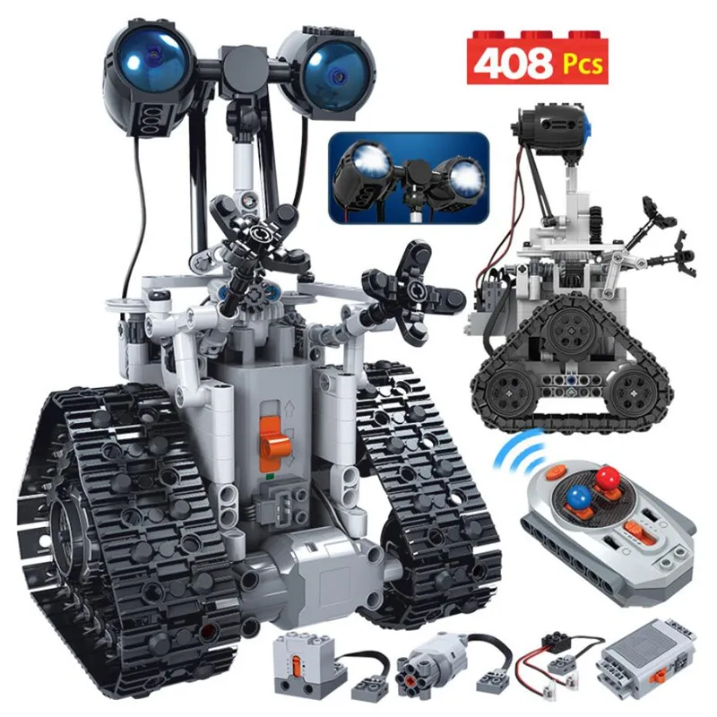Lepin Tehnika daljinsko upravljanje Inteligenten Robot Opeke Igrače Za fante 408PCS Mesto Ustvarjalno MOC RC Robot Električni gradniki