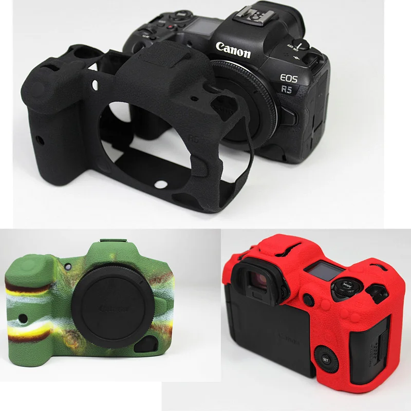 Lepo Mehke Silikonske Gume Kamere Zaščitni Telo Kritje Primera Kože Za canon EOS R5 R6 Spodnjem Primeru Z Baterijo Odpiranje Vrečko