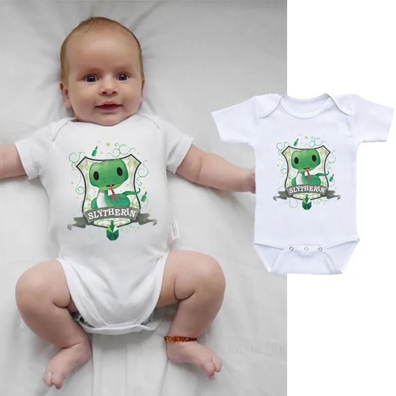 Lepo Zelena Kača Tiskanje Baby Bodysuits Poletna Oblačila Za Fante, Dekleta Dojenčkov Jumpsuits Bombaž 0-24Months Kratek Rokav Fant Obleko