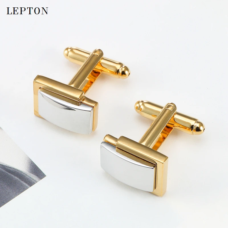 Lepton Klasičnih Kvadratnih zapestne gumbe Za Mens Visoko Kakovostne Kovine Preprost poslovni slog manšetni Moških srajc Lisice Cufflink gemelos