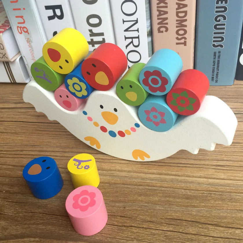 Les Igrača Blok Puzzle Bela Ptica, Golob Ravnotežje Igre Otroci Izobraževalne Igrače Za Otroke Lesene Uravnoteženje Bloki Baby Montessori
