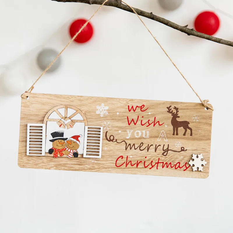 Lesene Božič Vrata Visi Prijavite Oldman Snežak Veselo Božično Dekoracijo za Dom Steno Drevo Obesek Dekor