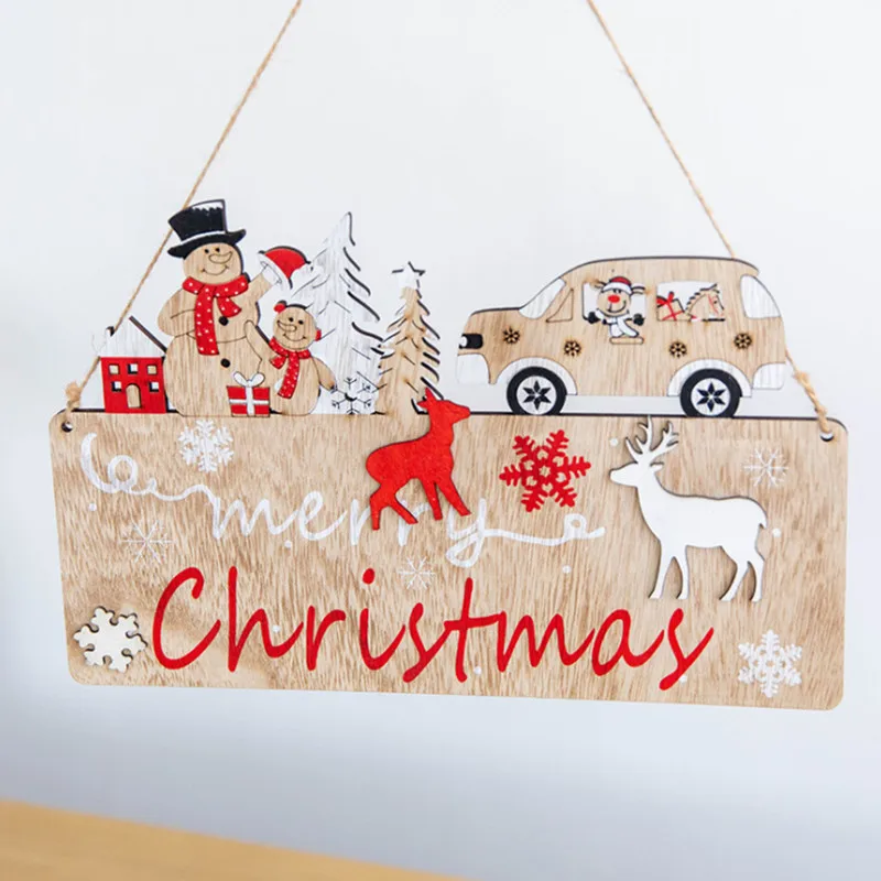 Lesene Božič Vrata Visi Prijavite Oldman Snežak Veselo Božično Dekoracijo za Dom Steno Drevo Obesek Dekor
