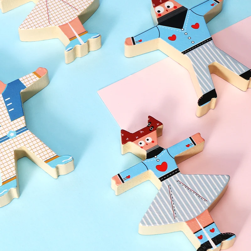 Lesene igrače Multiplayer risanka Hercules Zložene visoke stavbe, bloki bilance igrače zgodnje izobraževanje puzzle starš-otrok igre