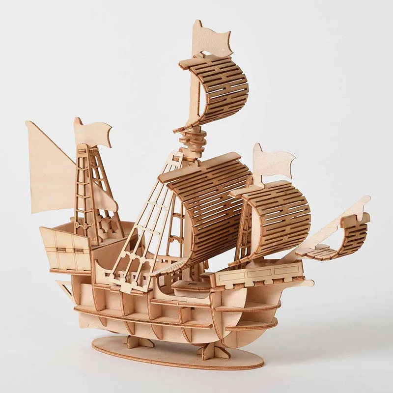 Lesene Puzzle Igrača Montaža Model DIY Ladje, Jadranje Igrače 3D Desk Dekor Obrti Kompleti Igrača za Otroke, Otroci Igrače