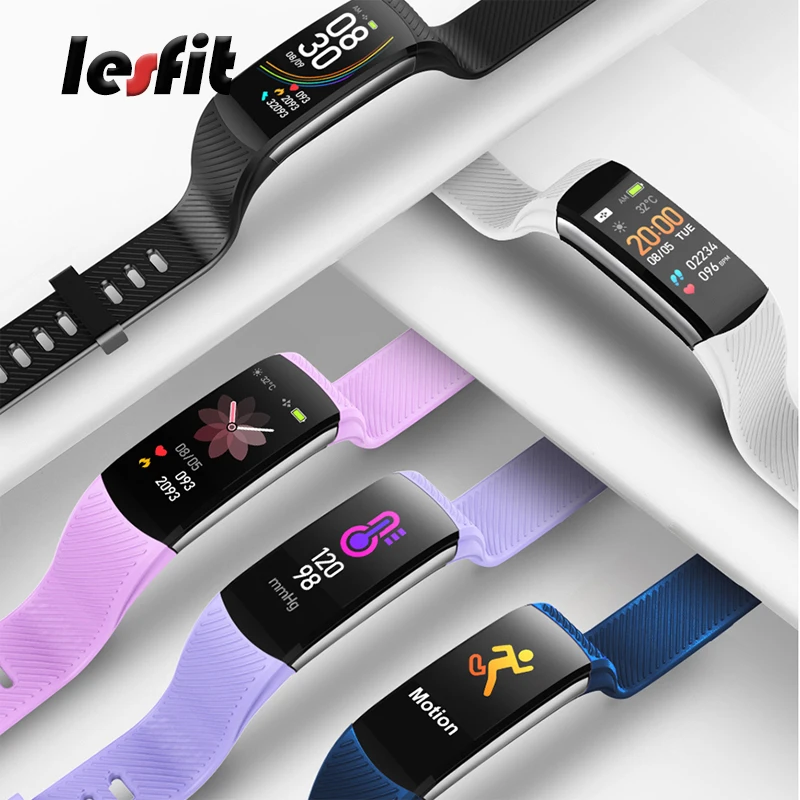 Lesfit Vodotesno Silikonsko Pametne Moške Zapestnice Android Smart Tracker Srce Stopnja Aktivnosti Žensk Zapestnica Fitnes Sport Tracker