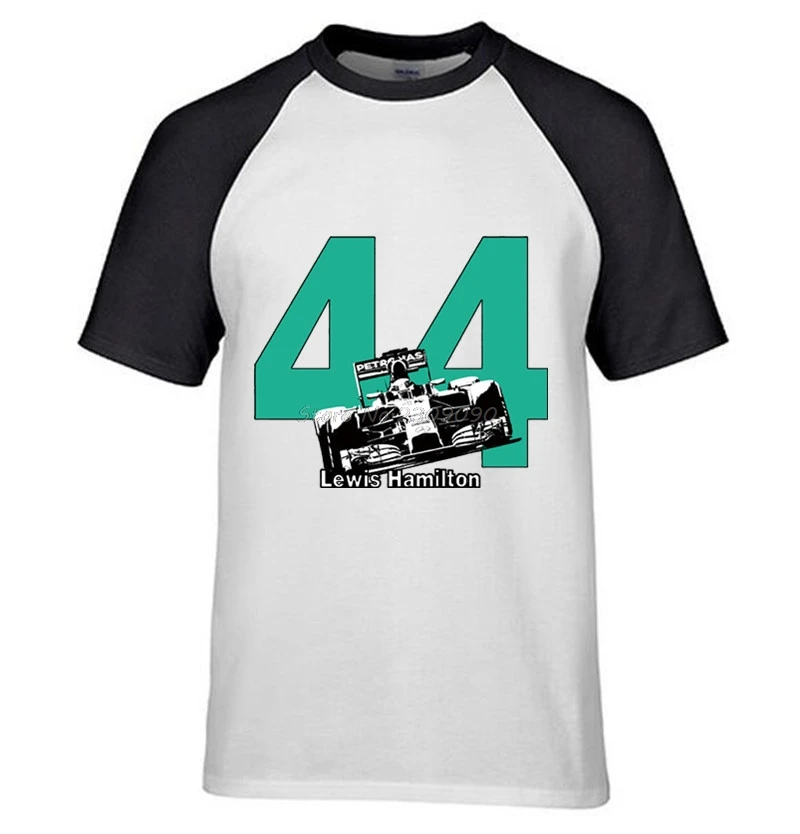 Lewis Hamilton 44 Zmago Salute T-Shirt Svetovni Prvak Formule 1 Dirke Prvak Moških Bombaž Raglan rokav T shiirt Vrhovi Tees