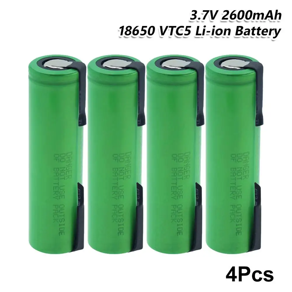 Li ion Baterije 4P 3,7 V 18650-VTC5 Litij-Batteria Zelena Ravno Top Celice Zamenjava 2600MAH Polnilna Niklja Stanja Celic