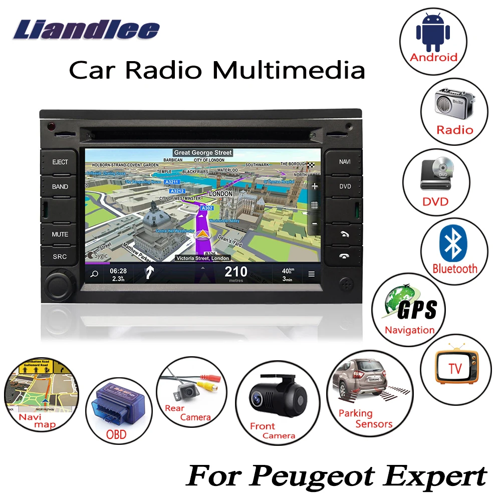 Liandlee Za Peugeot Expert 2007~Android Avto Radio CD, DVD Predvajalnik, GPS Navi Navigacijski Zemljevidi Kamero OBD TV HD Zaslon Medijev