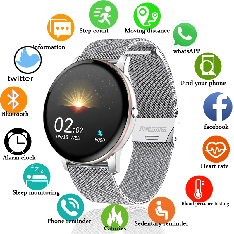 LIGE 2020 Novo Barvo zaslona, Digitalno uro ženske, moške, Srčni utrip, Krvni Tlak Monitor Fitnes Tracker ročno uro Za Android IOS