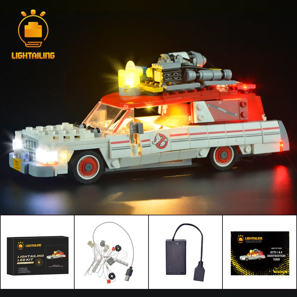 LIGHTAILING Led Light Up Kit Za Ghostbusters Ecto-1&2 gradniki Modela Svetloba Nastavite Združljiv Z 75828