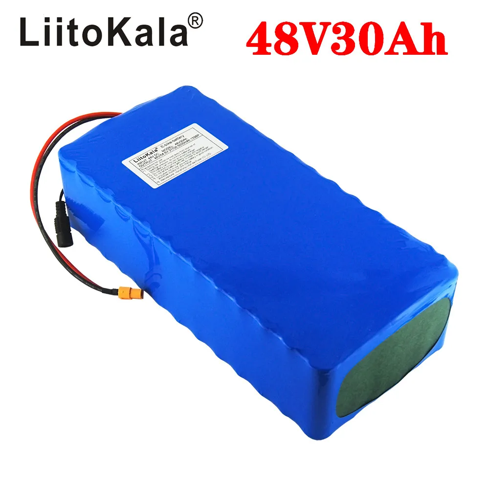 LiitoKala 48V 30Ah 21700 5000mah 13S6P Litij-ionska baterija Skuter Baterija 48v 30ah Električno Kolo Baterije XT60
