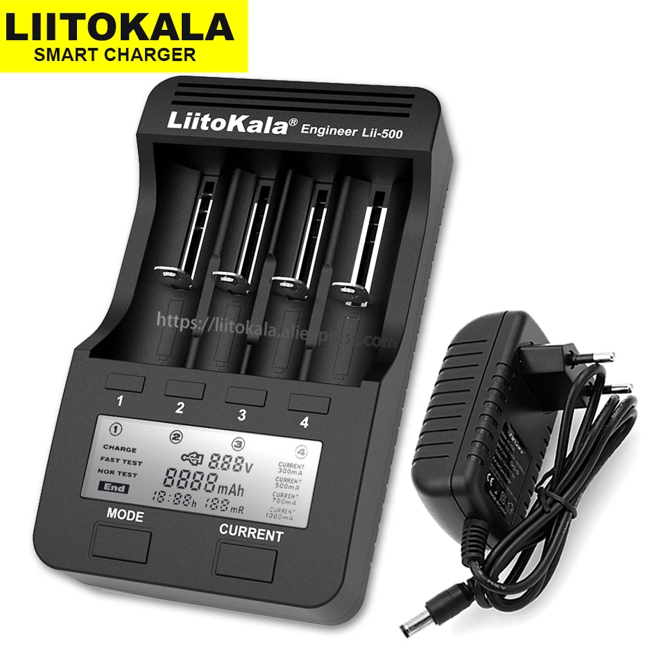 Liitokala Lii-500 Lii-PD4 Lii-500S LCD 3,7 V 18650 18350 18500 21700 20700B 20700 14500 26650 baterije AA NiMH baterije litij-Polnilnik