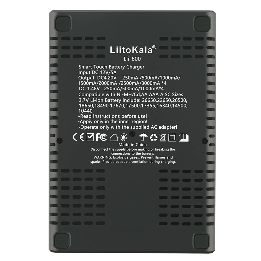 LiitoKala lii-600 LCD 3,7 V/1.2 V AA/AAA 18650/26650/16340/14500/10440/18500 Polnilnik Baterij z zaslonom+12V3A adapter