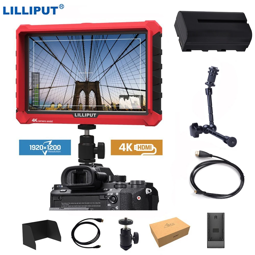 Lilliput A7s 7 palčni 1920x1200 HD IPS Zaslon 500cd/m2 Fotoaparat Področju Monitor 4K HDMI-združljive Video posnetke, ki za DSLR Fotoaparat Mirrorless