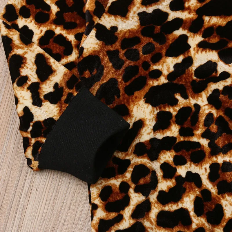 Lioraitiin Nov Modni 2PCS Malčka Otroci Baby Dekleta Leopard Set print Dolg Rokav Vrhovi, Hlače, Zimske Obleke Oblačila