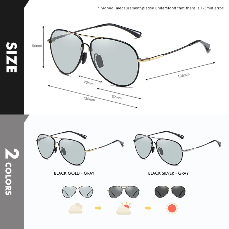 LIOUMO 2020 Pilotni sončna Očala Moških Polarizirana Vožnje Očala Ženske Photochromic Prevelikih Očal Pomnilnik Kovinski Okvir gafas de sol