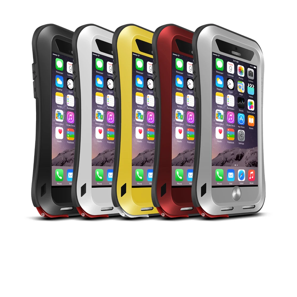 LJUBEZEN MEI za iPhone 6 Plus Primeru Oklep Shockproof Neprepusten za iPhone 6s Plus Primeru Metal Hibrid Kaljeno Steklo Screen Protector