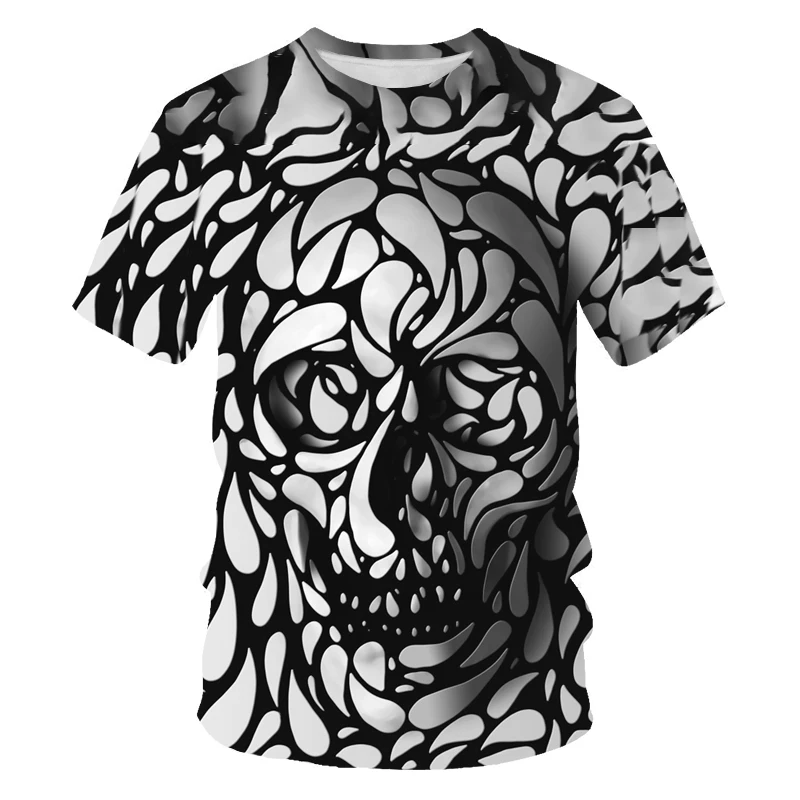 Lobanja vzorec 3d tiskanje moške in ženske t-shirt mehkega materiala majica priložnostne svoboden t-shirt športnih moške ulične