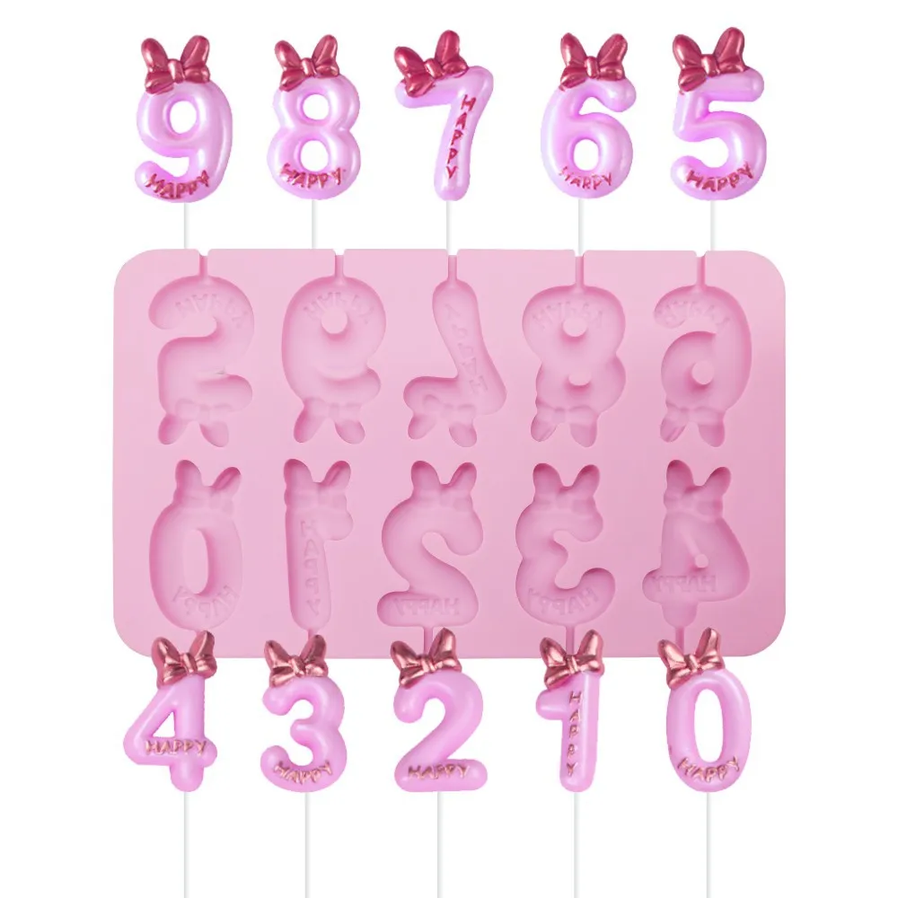 Lok/Skp Številke Silikonski Torto Plesni Čokolado Lollipop Sladkarije Plesni Fondat Rojstni Dan Sveča Torta Dekoraterstvo Orodja