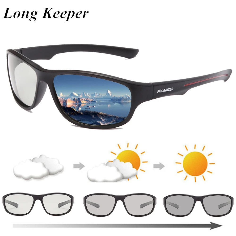 LongKeeper Polarizirana Photochromic Sončna Očala Mens Prehod Objektiv Vožnje Očala Moški Voznik Safty Očala Oculos Gafas De Sol