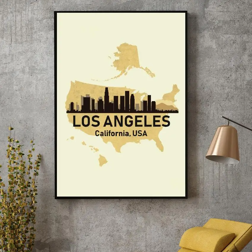 Los Angeles, ZDA Art Tisk Plakat Slika Steno Sodoben Minimalističen, Spalnica, Dnevna Soba Dekoracijo