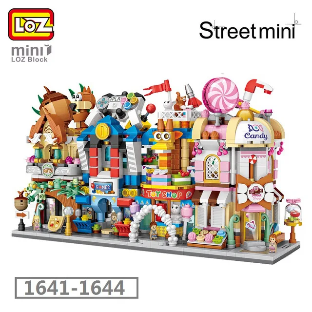 LOŠKI Mini Bloki Mesta Pogled Matica trgovina igrače, trgovina igre dvorani sladkarije trgovin Modeli gradnik Božično Igrača za Otroke