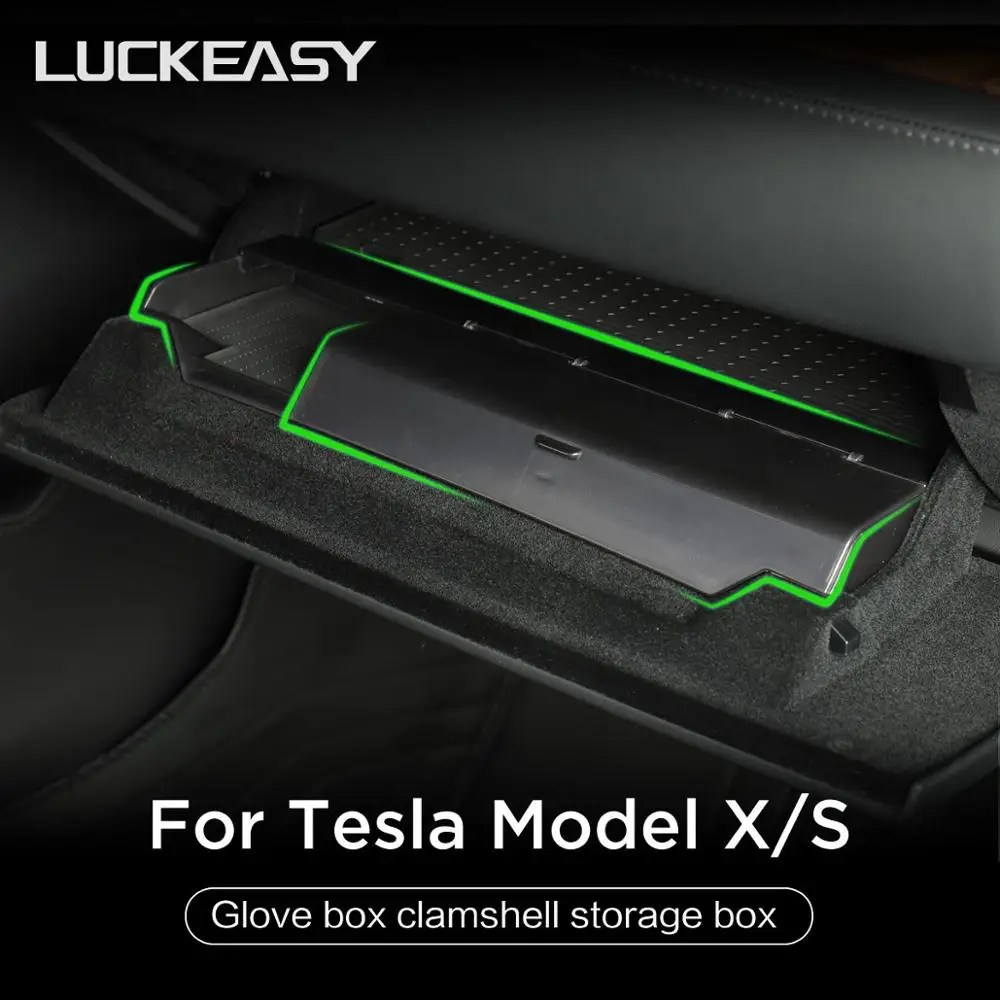 LUCKEASY Skrite pregledno shranjevanje polje za Tesla model X 2017 - 2020 Armrest polje pokrov škatla za shranjevanje