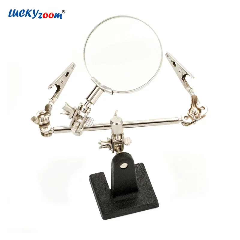 Luckyzoom 5X Varjenje Pomagati z Roko Povečevalno Steklo S Pomožnim Posnetek Električni Likalnik Popravila Lupo Tretje Ročno Spajkanje Lupa