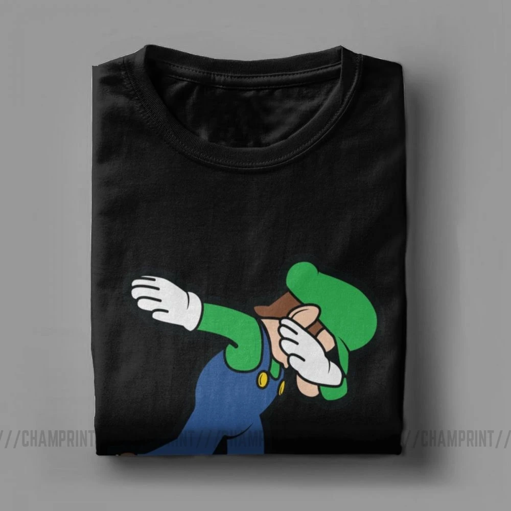 Luigi Dab Super Mario T Srajce, Moške, Bombaž Moda za fante T-Shirt Krog Vratu Tee Majica Kratek Rokav Obleke 6XL