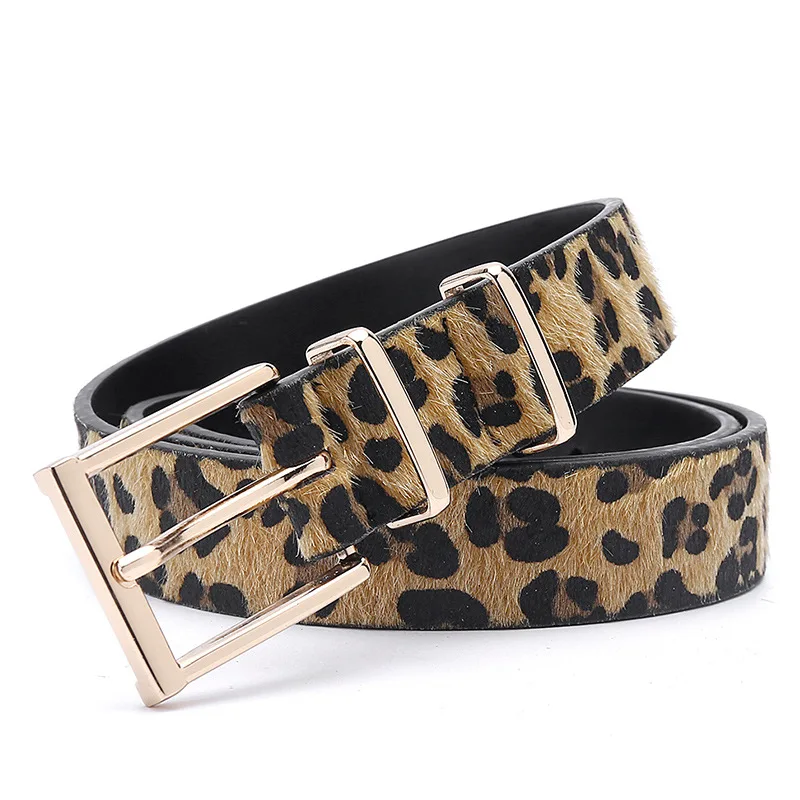 Luksuzne blagovne Znamke Leopard Tiskanja Vzorec Žensk Usnje Pasu Ženske Kavbojke Obleko Pasu Ženski Usnjeni Pasovi s Pin Sponke