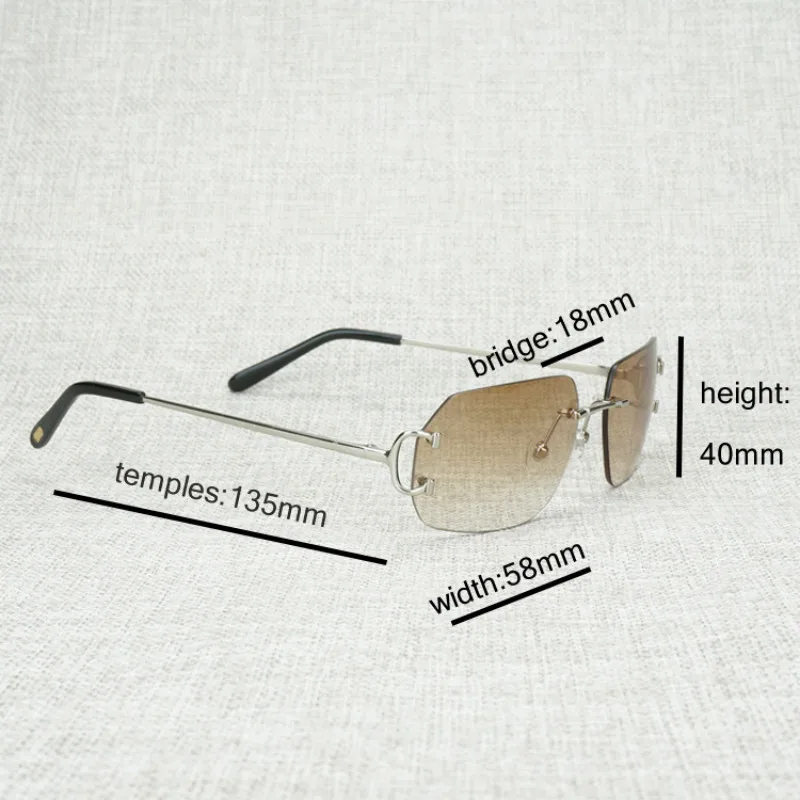 Luksuzni C Žice Očala Nov Objektiv Oblike, sončna Očala Moških Rimless Kvadratnih Gafas Ženske za na Prostem Klub Pribor Oculos Odtenki
