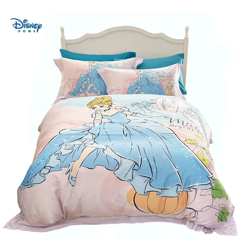 Luksuzni disney princesa posteljnina nabor twin kraljica velikosti polno tolažnik pokrivajo 3/4/5pc dekle brithday darilo posteljnino 3d egiptovski otroci dekor
