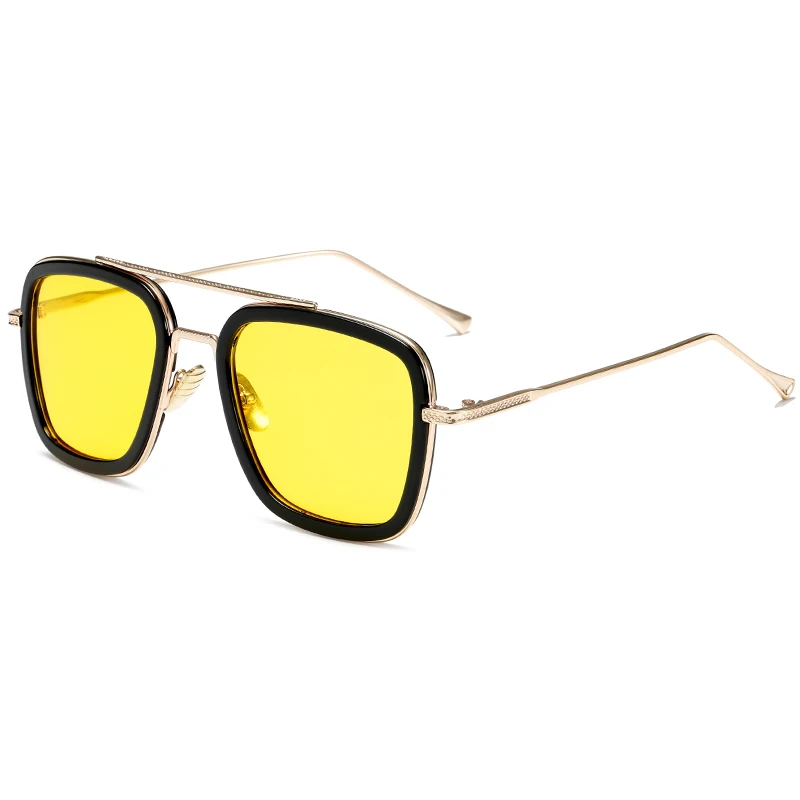 Luksuzni Fashion Tony Stark Let Slog Človek sončna Očala Moških Kvadratnih blagovno Znamko Design sončna Očala Oculos Retro moški iron Man