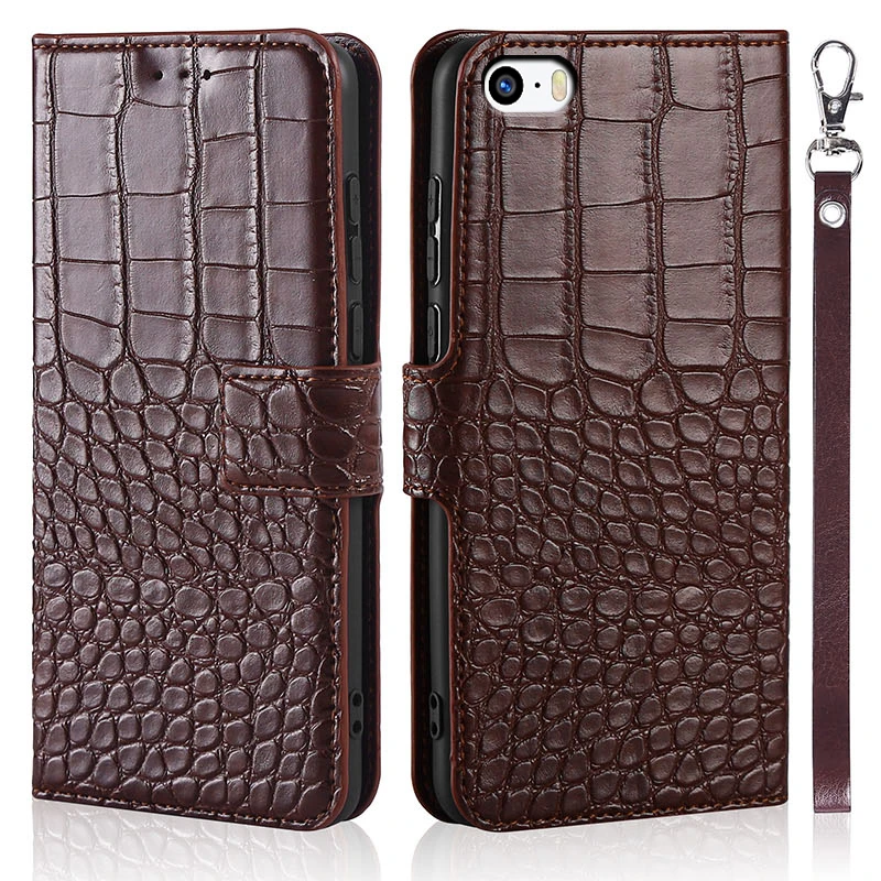 Luksuzni Magnetni Usnjena torbica Krokodil Teksturo Primeru Za iPhone 5 5S SE iPhone5 S 5SE Projekcijska Stojala Denarnice Coque s Silikonsko