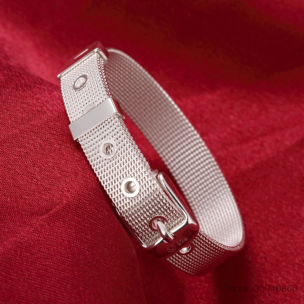 Luksuzni Modi Pasu Design Pure 925 Sterling Srebro Fine Nakit Zapestnica vrhunska 10 mm Watch Verige Za Žensko Človek Darilo