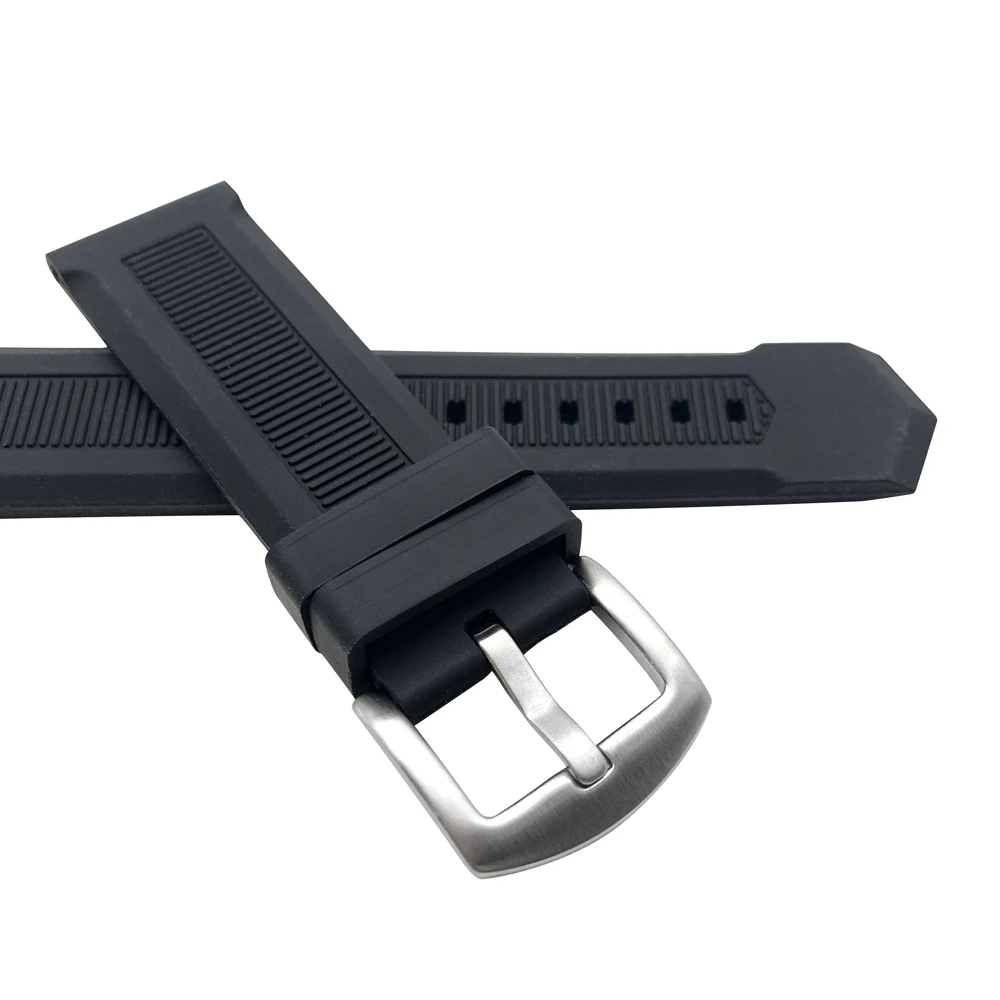 Luksuzni moških black watchband 20 mm 22 mm silikonske gume watch pasu pasu Za OZNAKO trak CARRER za Heuer sponke POGON TIMER