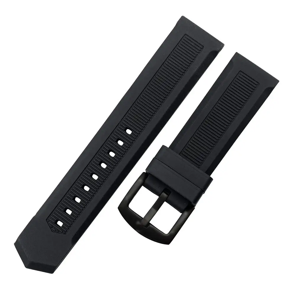 Luksuzni moških black watchband 20 mm 22 mm silikonske gume watch pasu pasu Za OZNAKO trak CARRER za Heuer sponke POGON TIMER