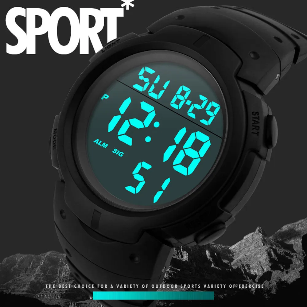 Luksuzni Moških Večfunkcijsko Gledate Analogni in Digitalni Vojaški Šport LED Nepremočljiva Zapestje Gledati Moške Športne Watch relogio masculino #99