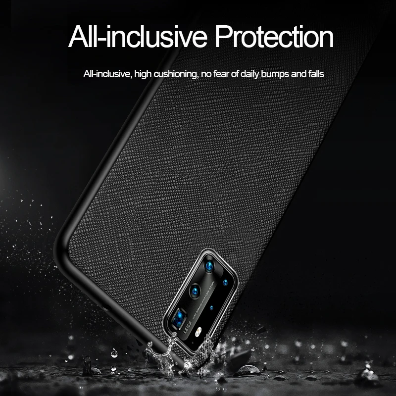 Luksuzni Pravega Usnja za Huawei P40 Pro P30 Pro Primeru Moda Navzkrižno Vzorec Usnje Popolno Zaščito Zadnji Pokrovček
