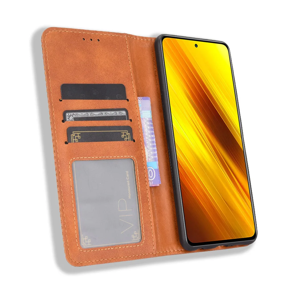 Luksuzni Retro Usnja Flip Pokrov Za Xiaomi Poco X3 NFC F2 Pro PocoPhone F1 Primeru Denarnice Kartico Stojalo Magnetna Knjiga mobilnega Telefona Primeru