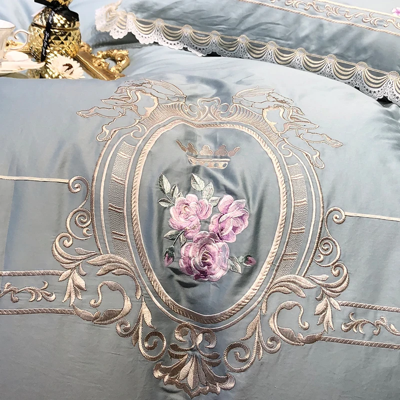 Luksuzni royal princess Posteljnina Nabor kraljica kralj velikost egiptovski bombaž posteljo nastavite dekorativne prevleke za Posteljo Stanja/perilo, Rjuhe Kritje set
