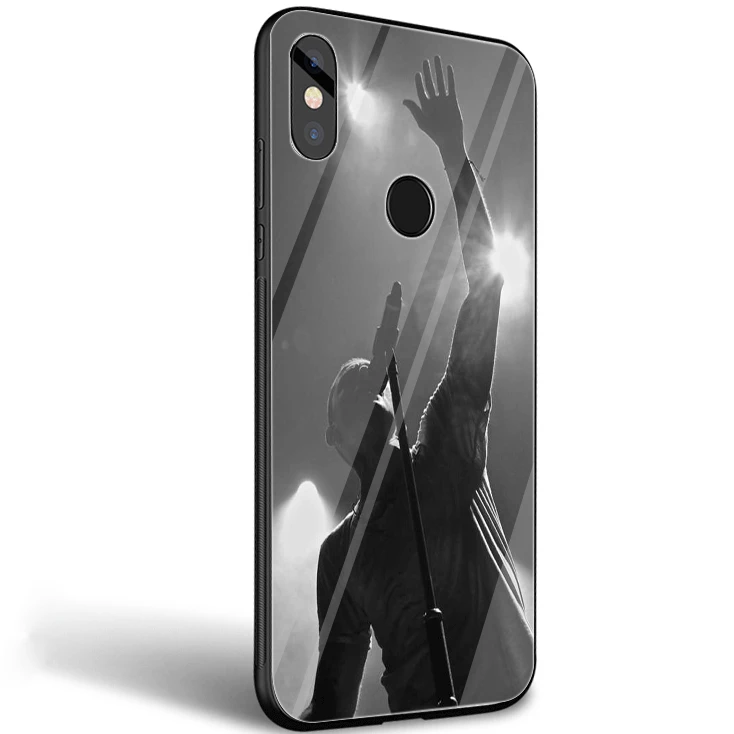 Luksuzni shockproof Primeru Mobilni Telefon Stekla TPU za Xiaomi Mi 8 Lite 9 F1 A1 A2 Kritje Lincoln Park Chester Bennington