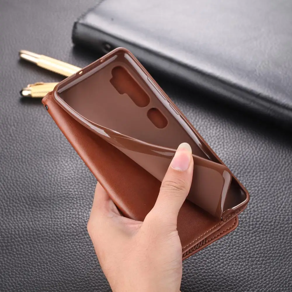 Luksuzni Usnjena torbica Za XIAOMI MI Opomba 10 Pokrov Silicij Primeru telefon Za XIAOMI MI Opomba 10 Pro Flip Denarnice, mobilni telefon vrečko