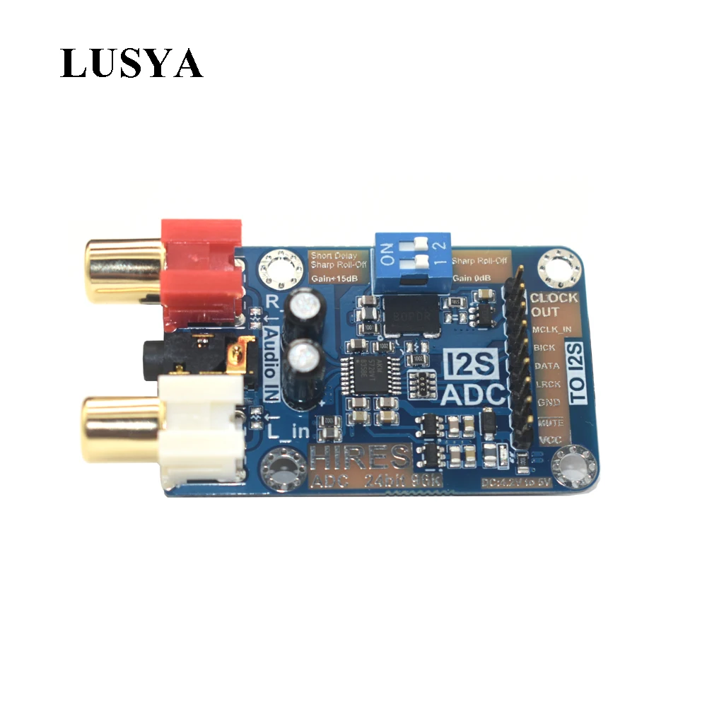 Lusya lossless digitalni avdio I2S ADC dekoder Podporo 24-bitno 96K I2S izhod Signala A1-003